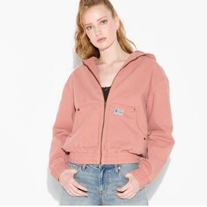 Women's Canvas Hooded Utility Jacket - Wild Fable Pink S